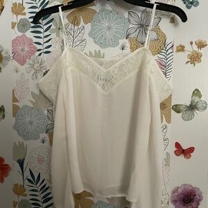 Express ivory cold shoulder top size XXS